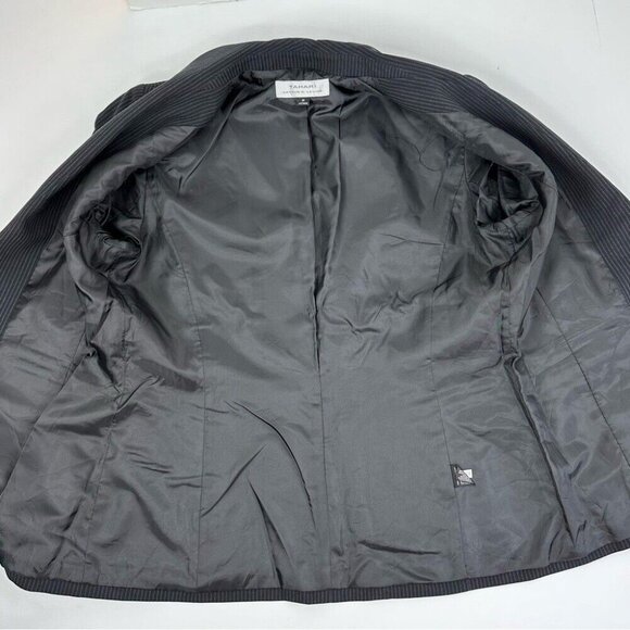 Tahari ASL Women's Black and Grey Career Pinstripe Designer Blazer 12/C40 - Picture 9 of 15